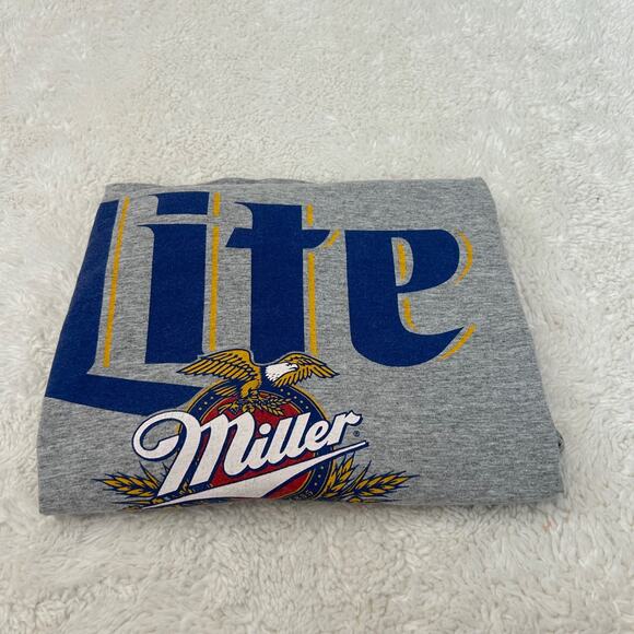 Fruit of The Loom Miller Lite VTG Y2K‎ V- Neck 3/4 Sleeve T Shirt Size XL/XXL - Picture 1 of 9